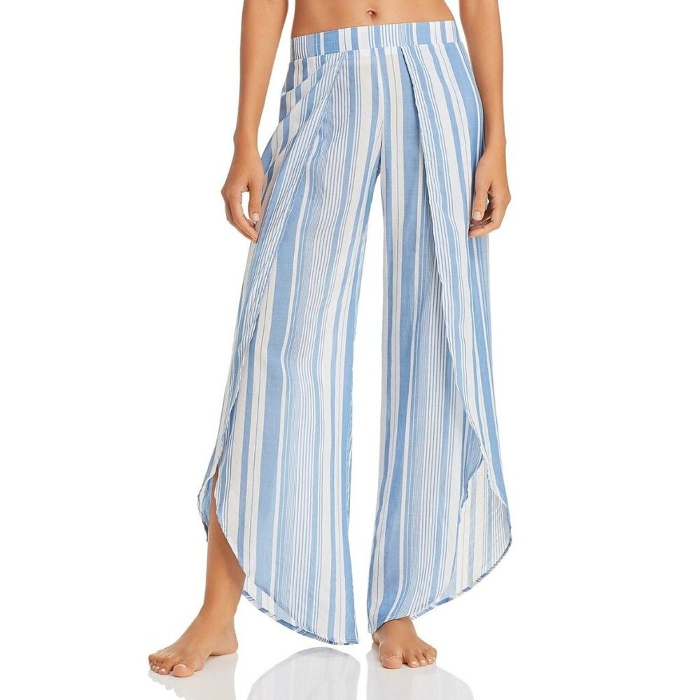 Polo Ralph Lauren Yarn Dyed Striped Petal Swim Cover Up Pant Blue Large
